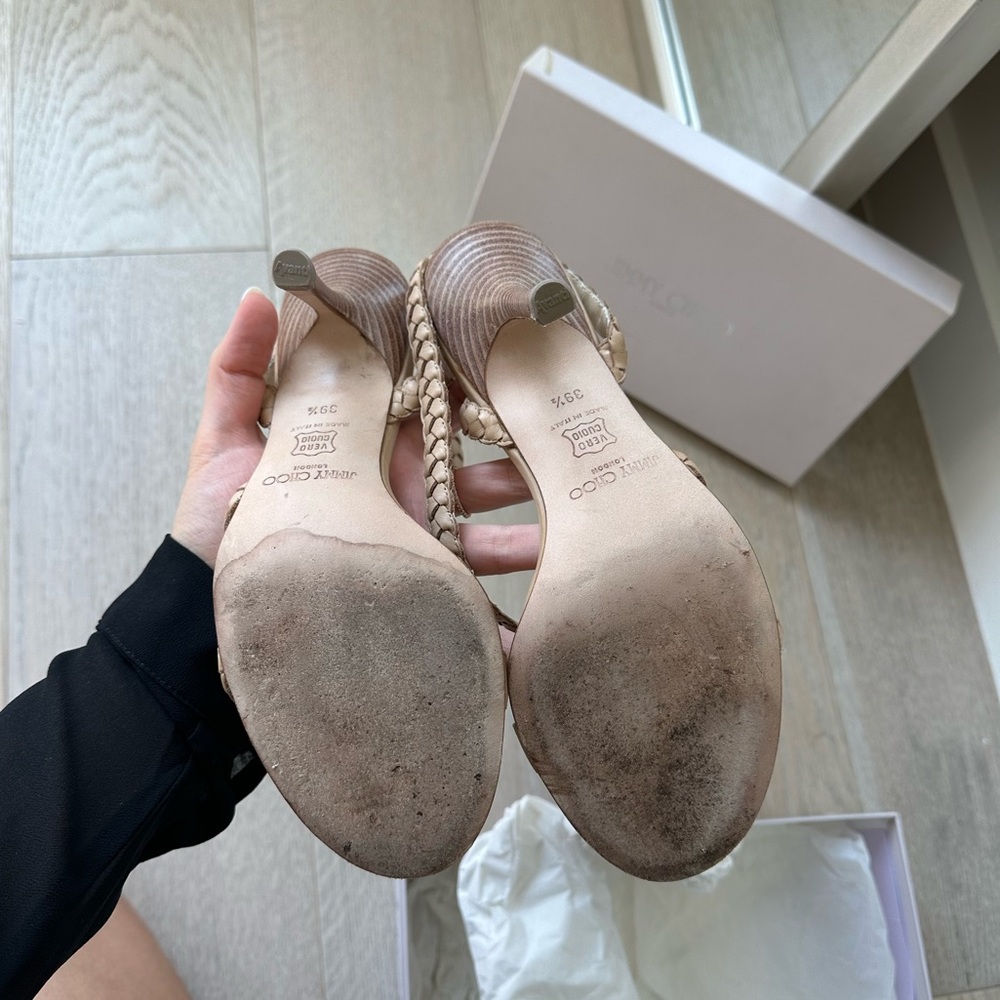 EUC Jimmy Choo Nude Strappy Heeled Sandals 39.5 - Picture 6 of 13